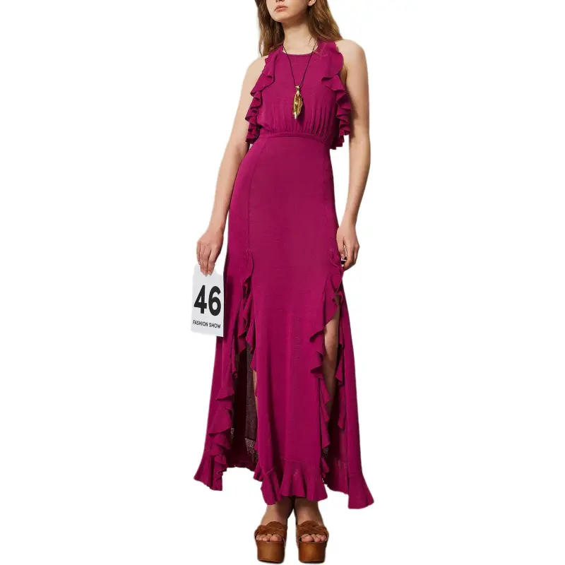 TWINSET MILANO SS25 Sleeveless Dress Women's Plum-1