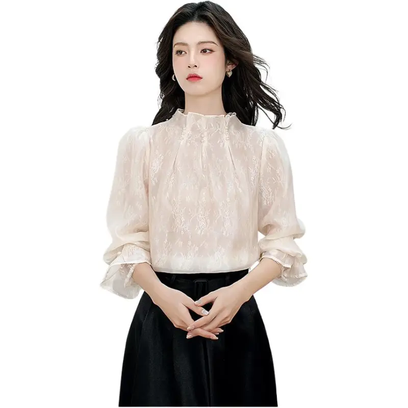 KAISER Chiffon Shirt Women's Apricot-6