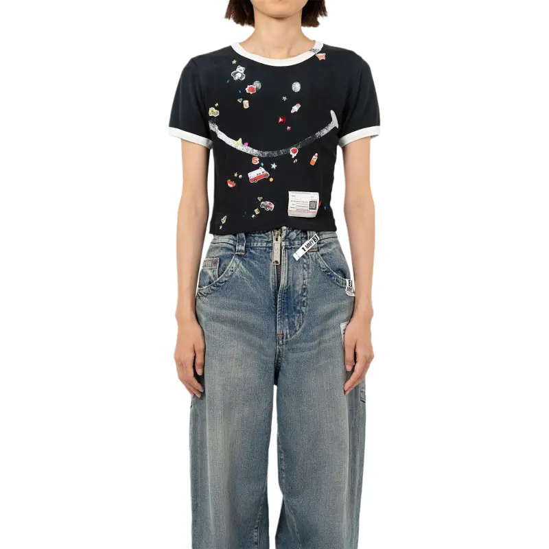 Maison Mihara Yasuhiro Smiley face Print T shirt-2