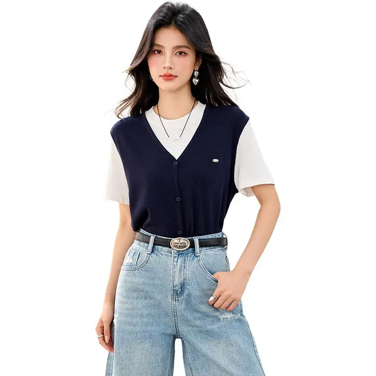 La Chapelle Knitwear Women's Navy Blue-1
