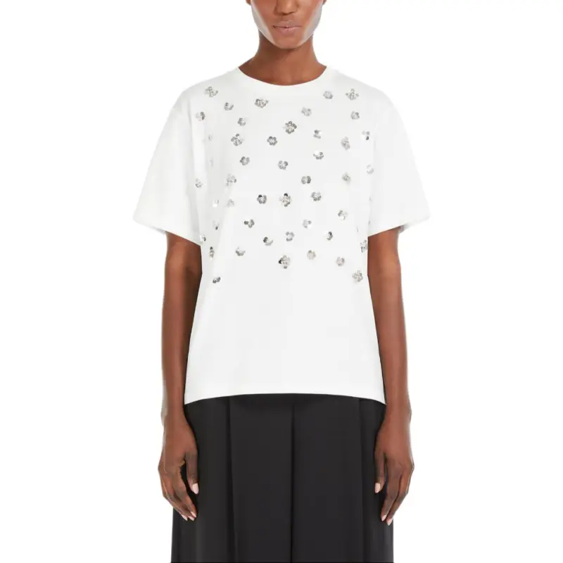 WEEKEND MaxMara Cabina Sequin Embellished Crewneck T Shirt-1