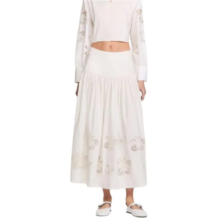 Sandro Floral embroidered Midi Skirt-1