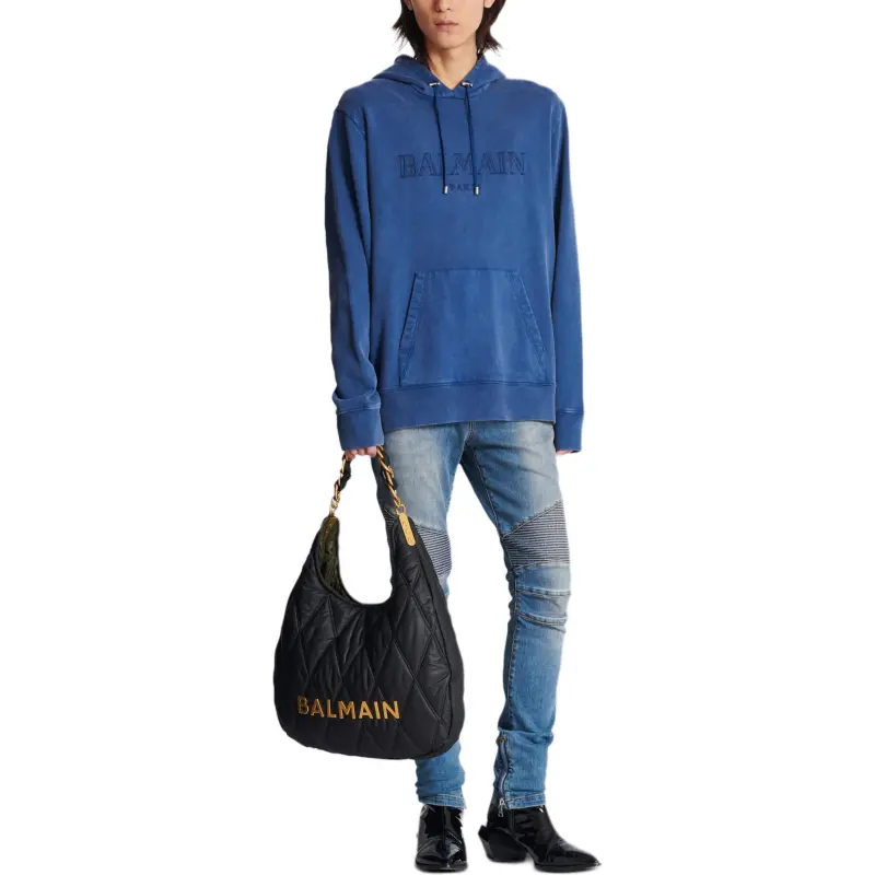 BALMAIN Vintage Logo Embroidered Hoodie-1