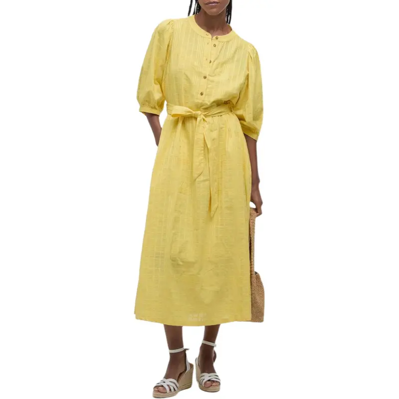 BARBOUR Long Sleeved Dress Women's Yellow-1