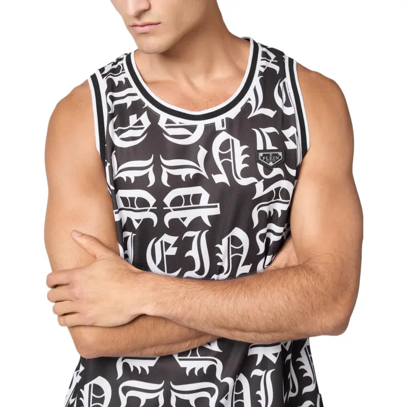 PHILIPP PLEIN Gothic Plein Jersey Tank Top-4