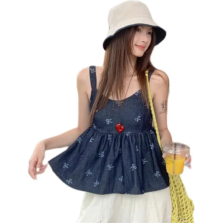 Mu Xiao Xin Camisoles Women's Dark Blue-1