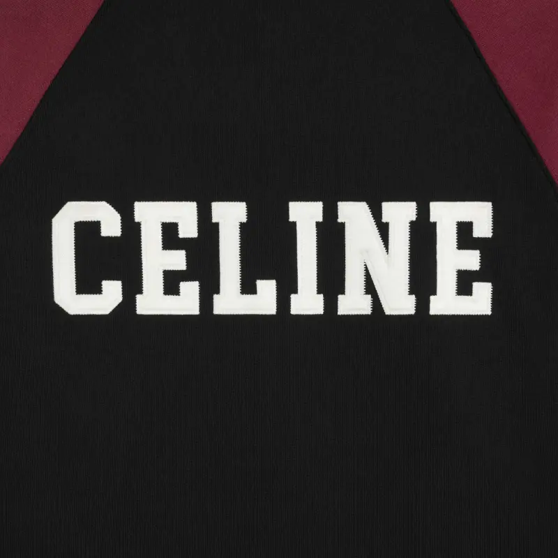 CELINE FW24 Baseball Jacket Men's Black & Grape Red-4
