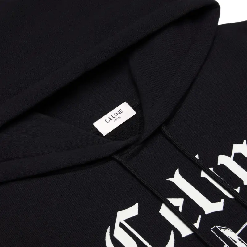 CELINE Troubadour Loose Hoodie In Cotton Fleece-3
