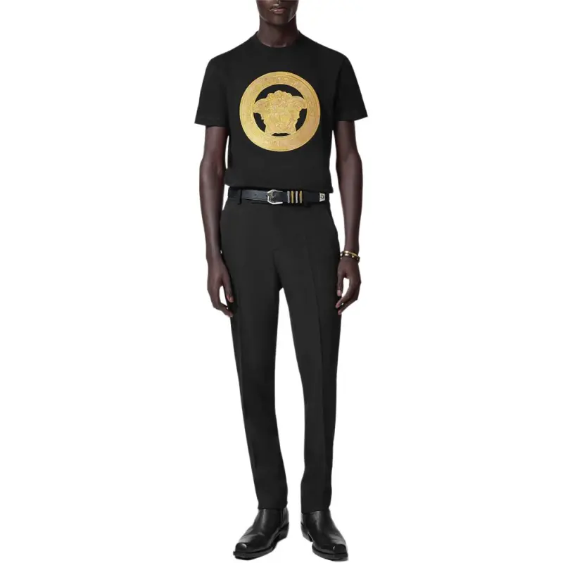 VERSACE Medusa embroidered T shirt-1