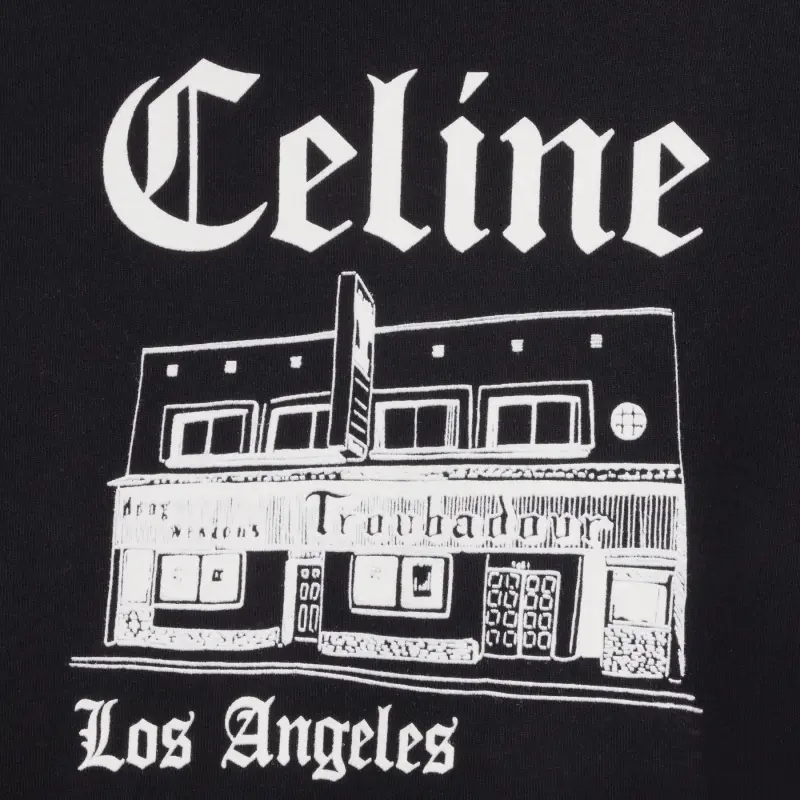 CELINE Troubadour Loose Hoodie In Cotton Fleece-2
