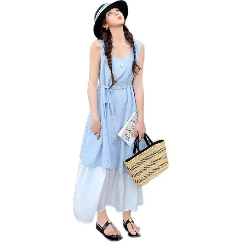 Fele.d Sleeveless Dress Women's Blue-2