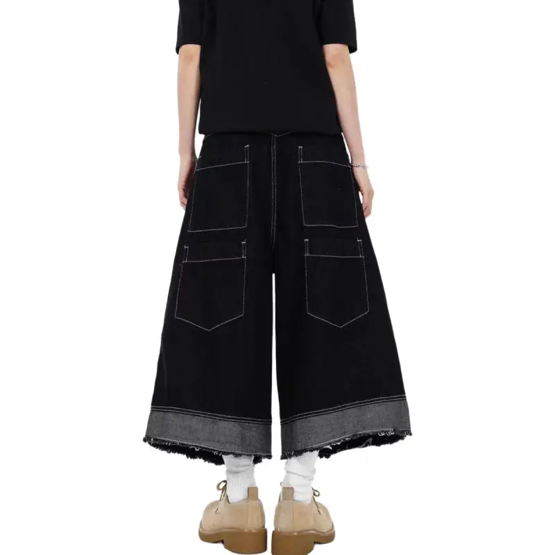RVANGUARD Denim Shorts Unisex Black-1