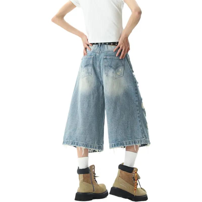 DEAR BETSY Denim Shorts Unisex Denim Blue-2