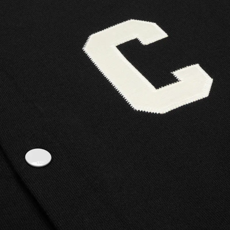 CELINE FW24 Baseball Jacket Men's Black & Grape Red-3