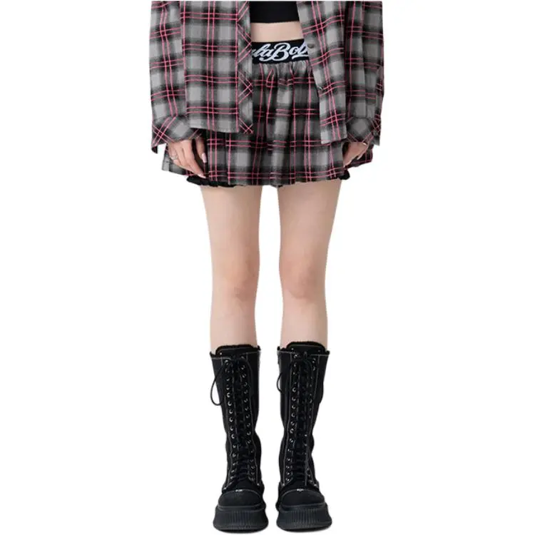 LALABOBO Casual Short Skirts Women's Gray-2