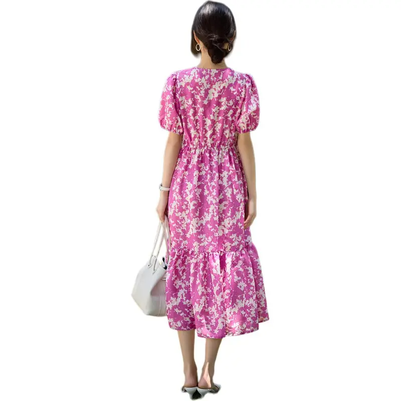 XWI Short Sleeved Dresses Women's Pink/White Floral-4