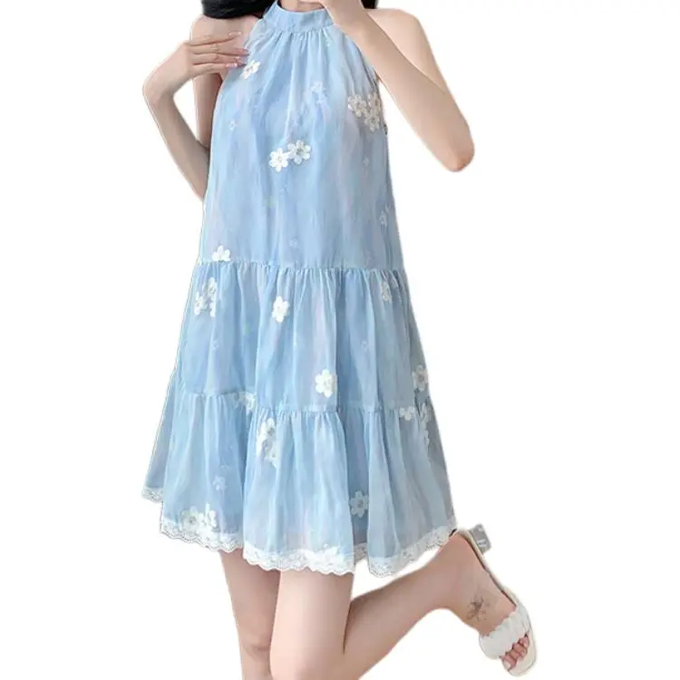 GOSO Sleeveless Dresses Women's Blue Corset Belt Available-3