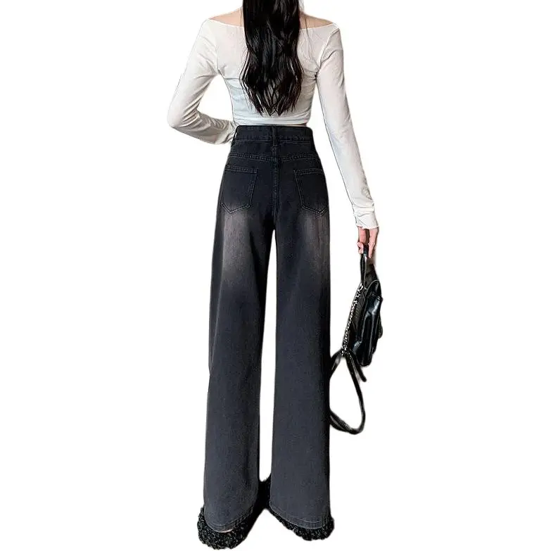 Flowers In Water Jeans Women's Black-2