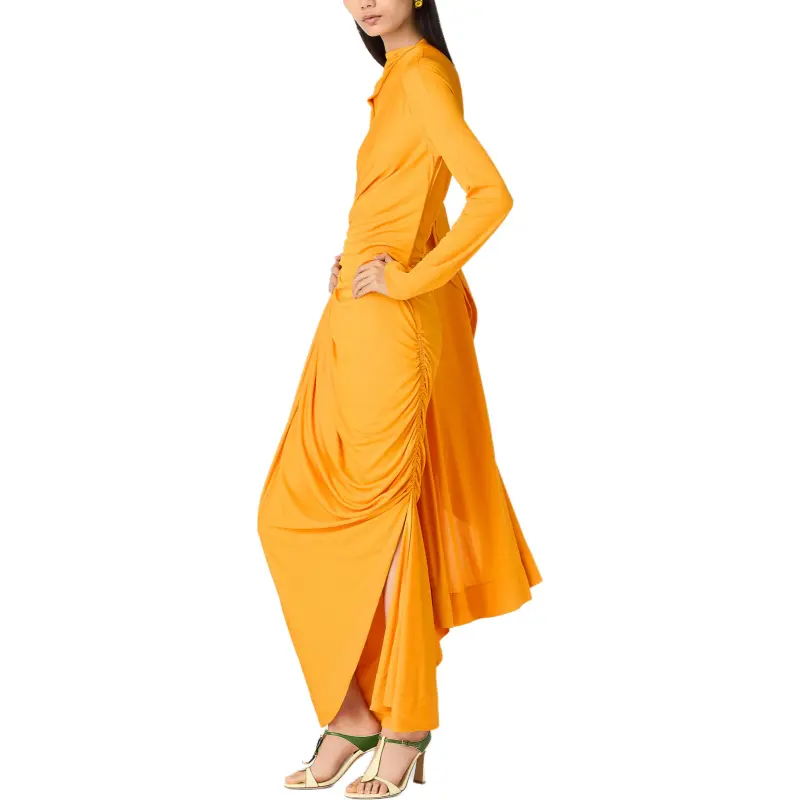 Bottega Veneta SS25 Long Sleeved Dress Women's Yellow-1