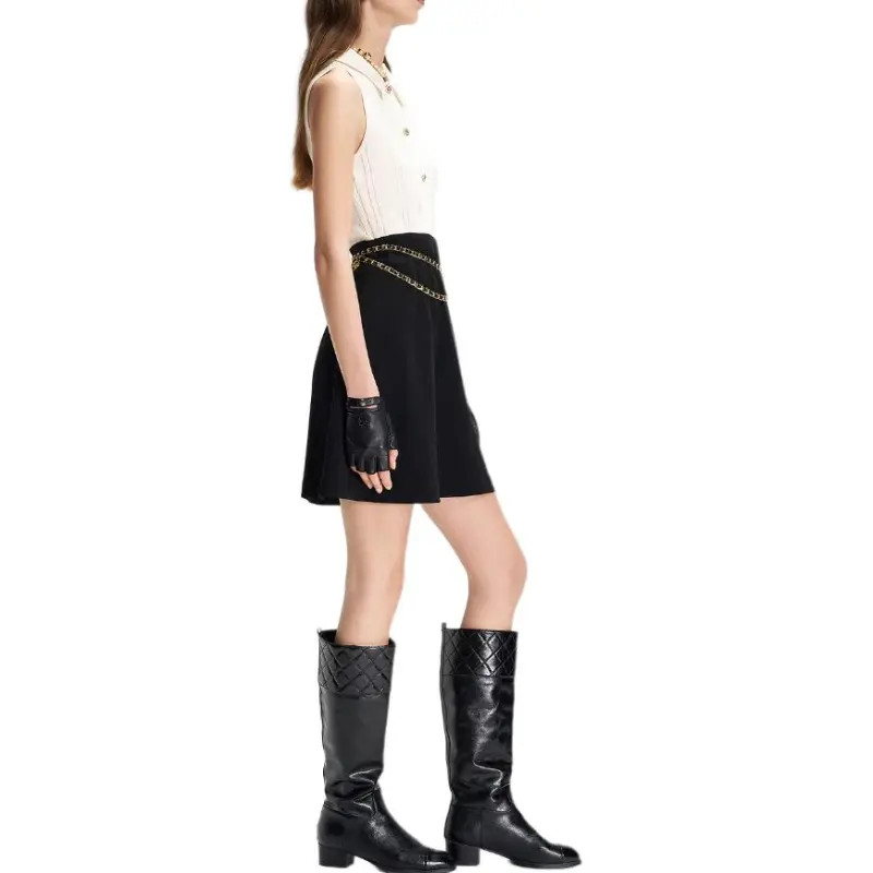 KARL LAGERFELD SS25 Sleeveless Dress Women's Black White-3