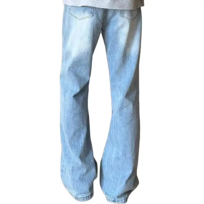 T IRA Jeans Unisex Lightning Pattern Denim Blue-4