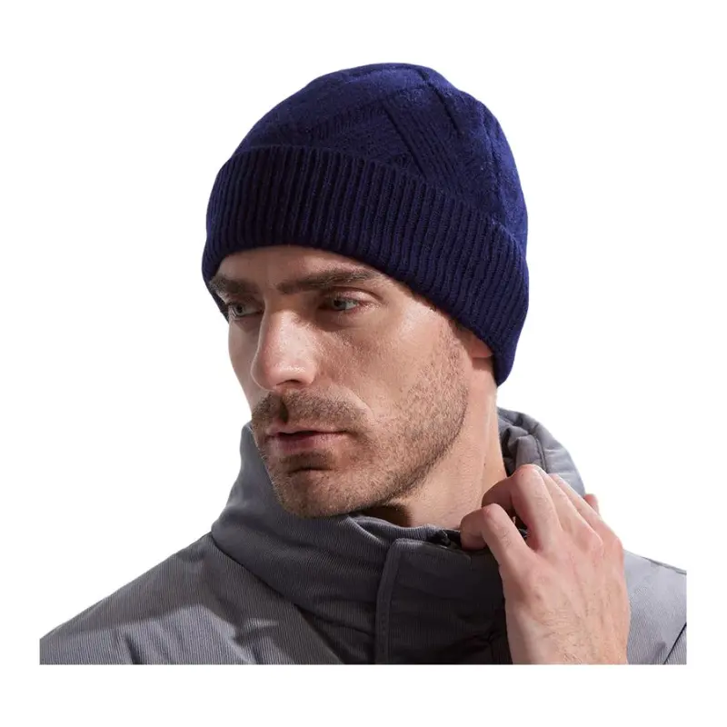 H YXIANG Pure Wool Beanies Men's-14