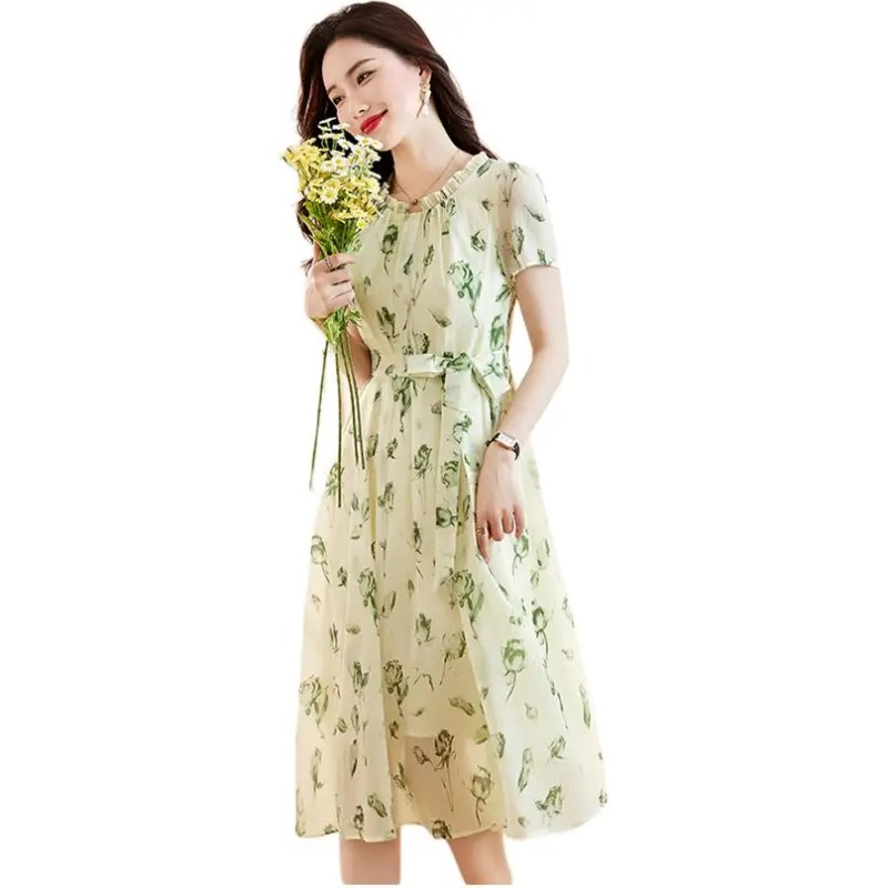 Mu Qingqing Short Sleeved Dress Women's-6