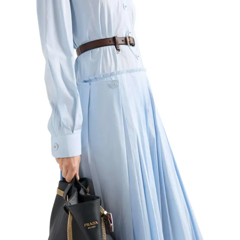 PRADA Pleated Poplin Dress-4