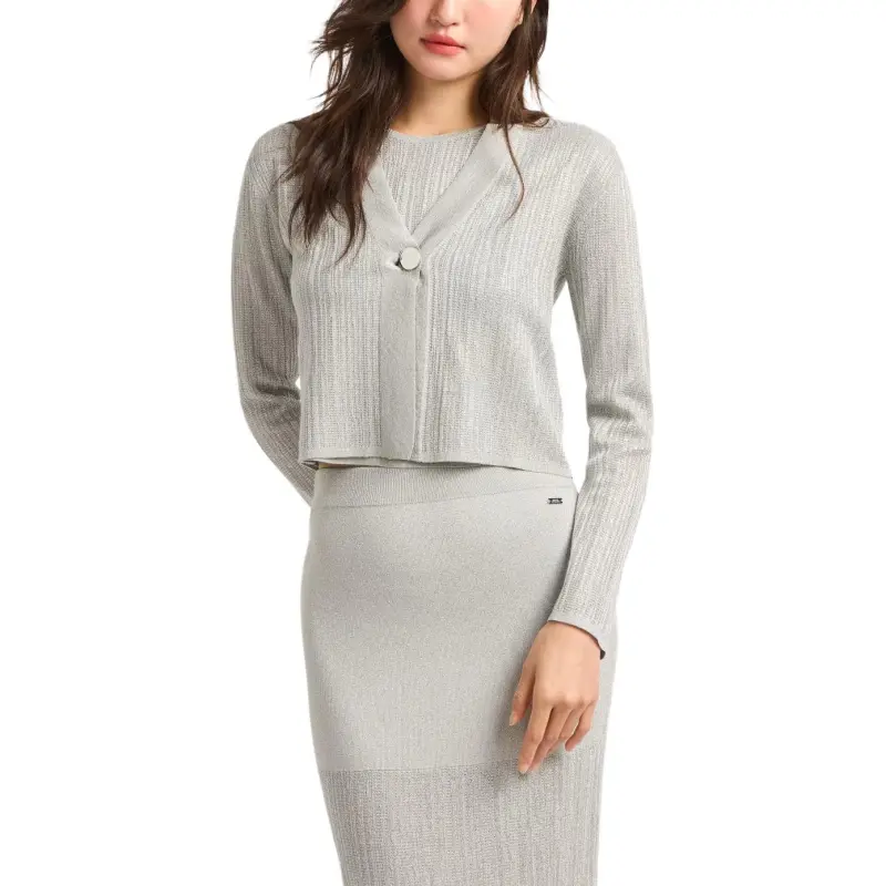ARMANI EXCHANGE Cropped V neck Cardigan-1
