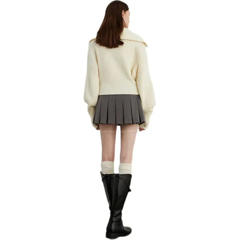 DPLAY Knitwear Women's Creamy Apricot-2