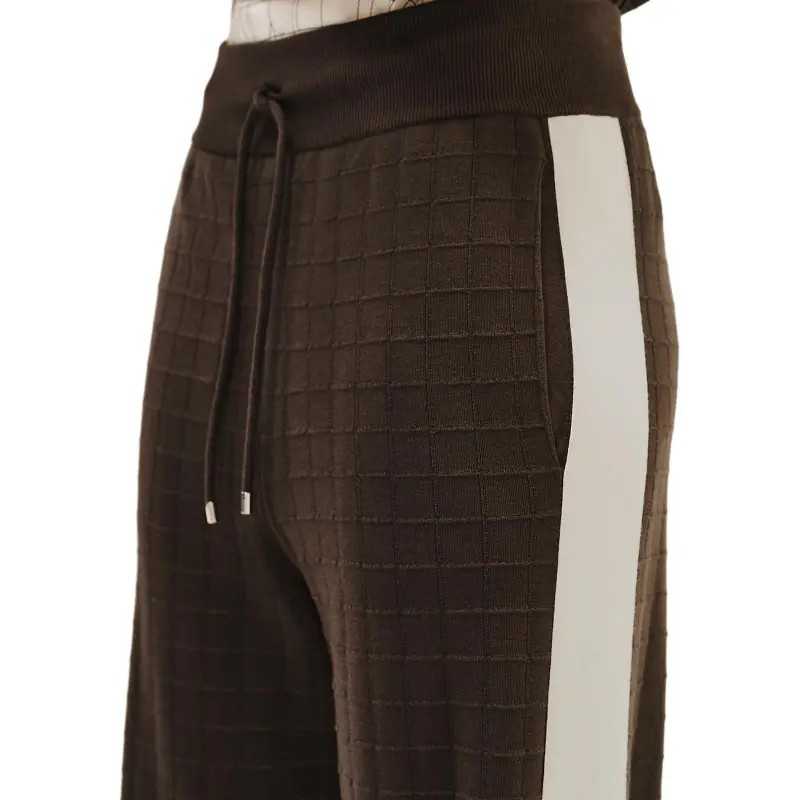 HERMES Knitted Sports Pants Women's Charcoal Brown-2