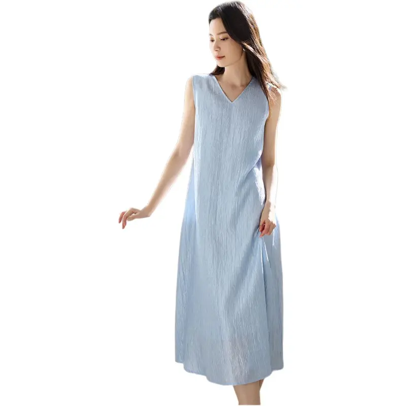 IHIMI Sleeveless Dress Women's Waterfall Blue-2