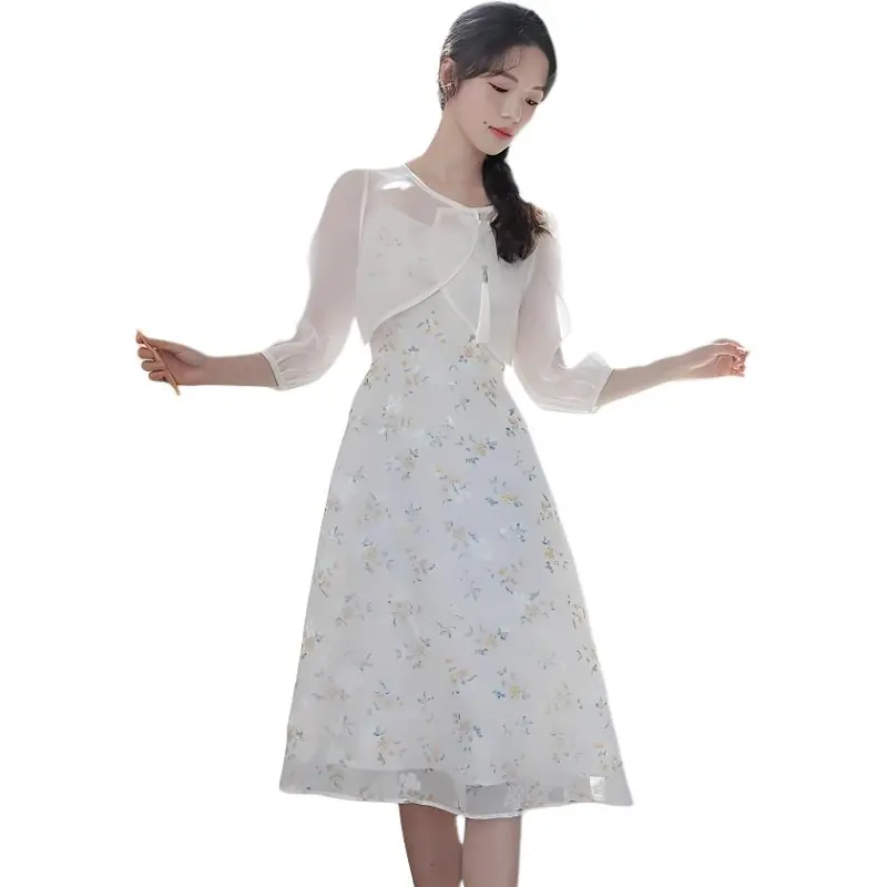 Flowers In Water Slip Dress Women's-1