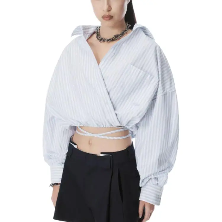 Alexander Wang Striped Cropped Shirt-4