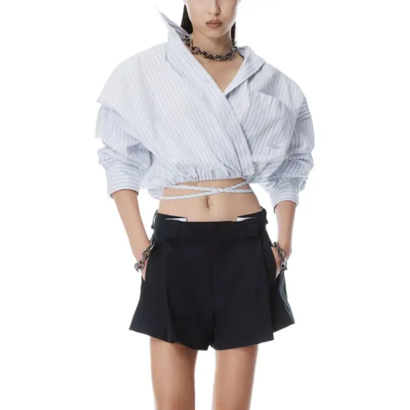Alexander Wang Striped Cropped Shirt-2