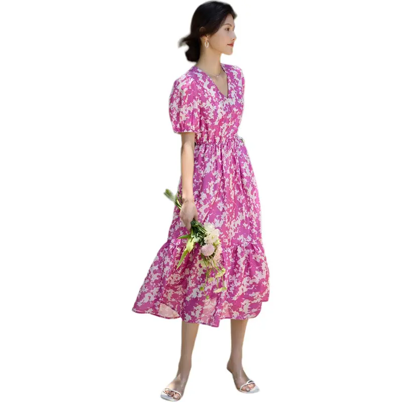 XWI Short Sleeved Dresses Women's Pink/White Floral-5