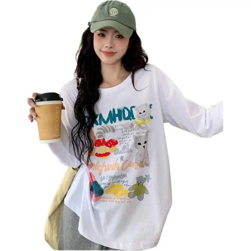 Mu Xiao Xin T Shirt Women's Cute Pet Design White T Shirt-3