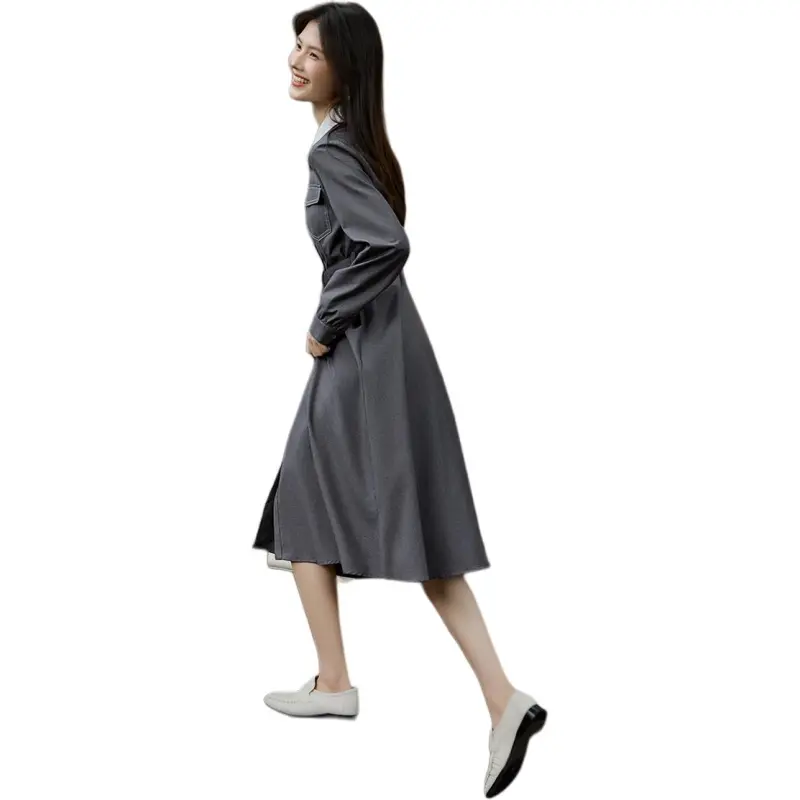 XWI Long Sleeved Dresses Women's Dark Gray-2