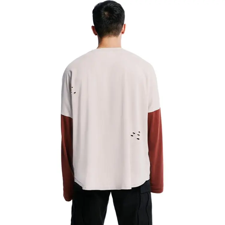 Abigthanks Long Sleeved T Shirt Unisex Gray Red-1