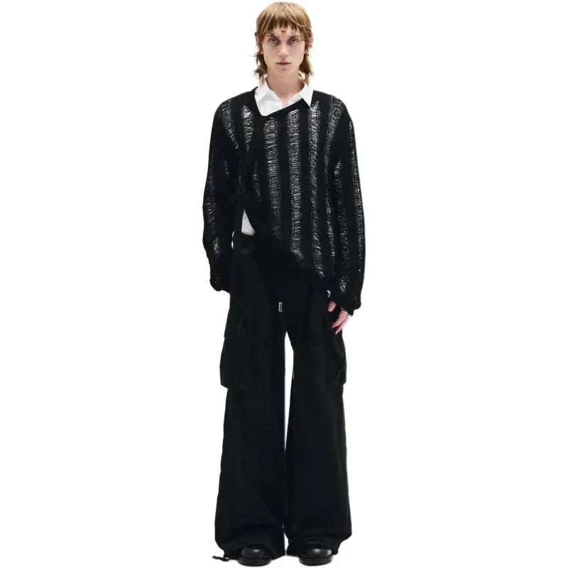 Ann Demeulemeester SS25 Cargo Pants Unisex Black-3