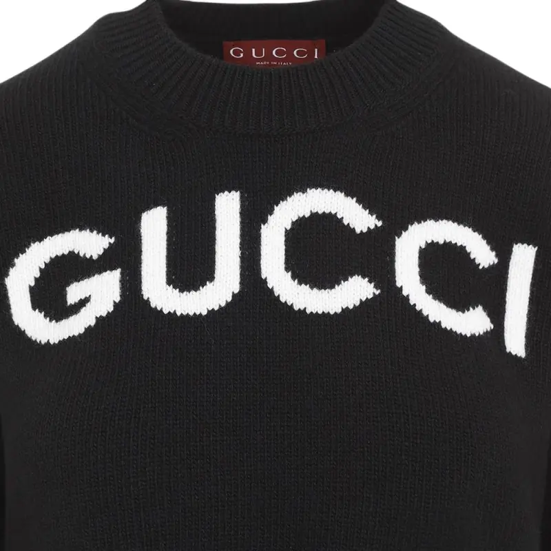 GUCCI Logo Intarsia Knit Sweater-4