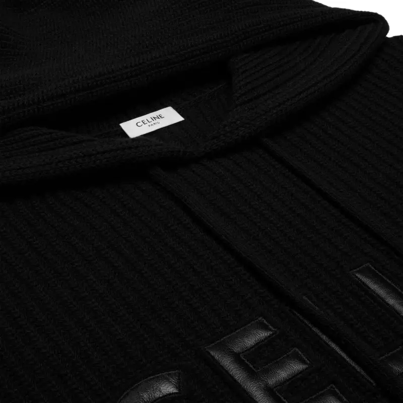 CELINE Hooded Sweater In Monochromic Wool-6