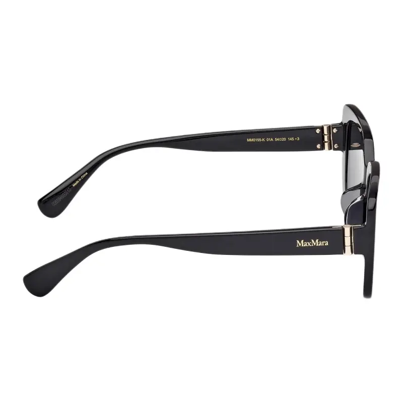 MaxMara Plate Frame Square Sunglasses Unisex Black-6