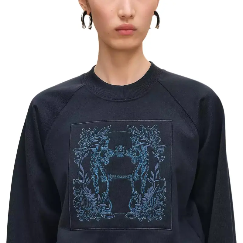 HERMES FW25 Sweatshirt Women's Marine Blue-3