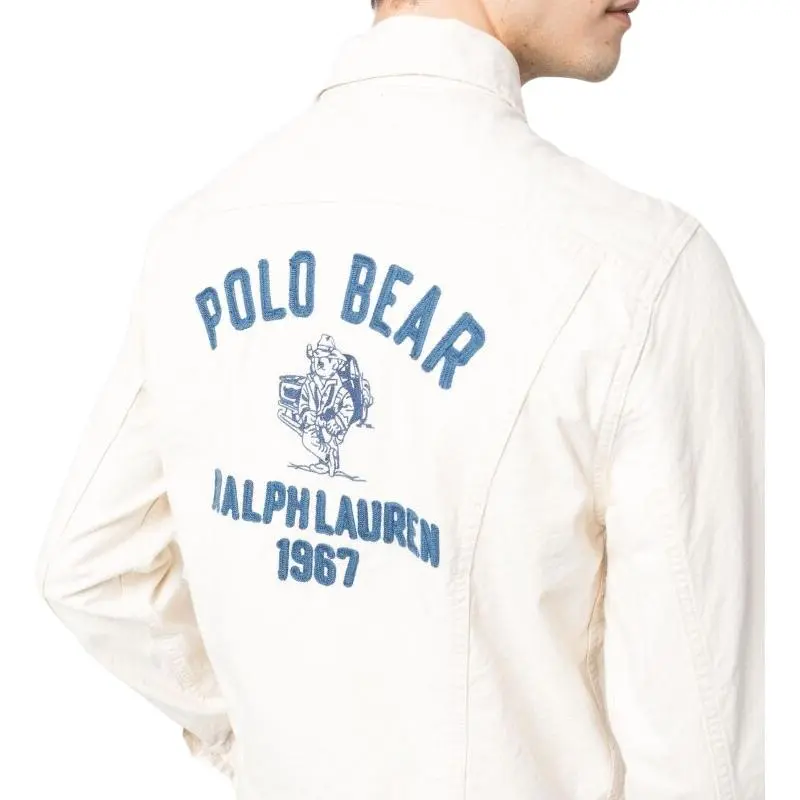 Polo Ralph Lauren Chenille Logo Printed Buttoned Denim Jacket-2