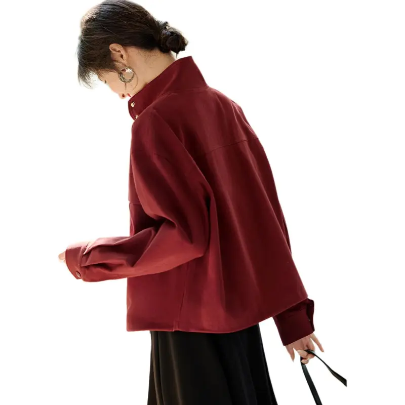 XWI Denim Jacket Women's Maroon-1