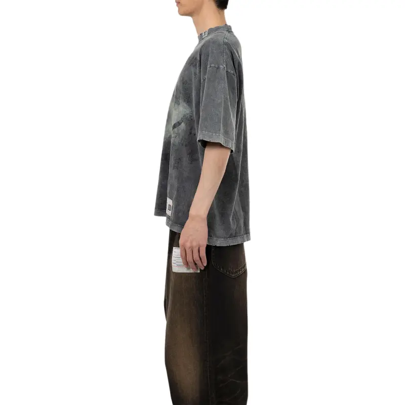 Maison Mihara Yasuhiro Graphic Printed Crewneck Distressed T Shirt-5