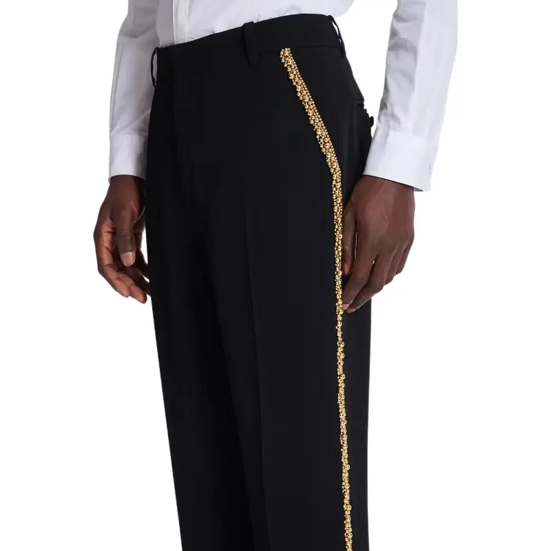 BALMAIN Embroidered Straight leg Trousers-5