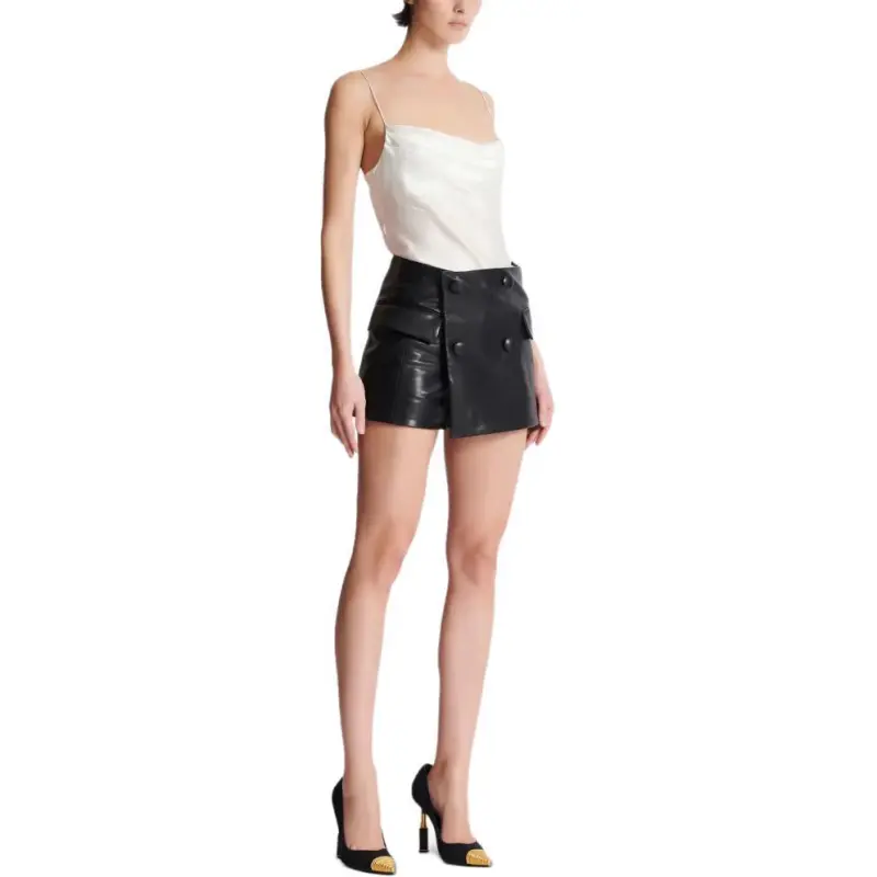 BALMAIN Faux leather Skort-4