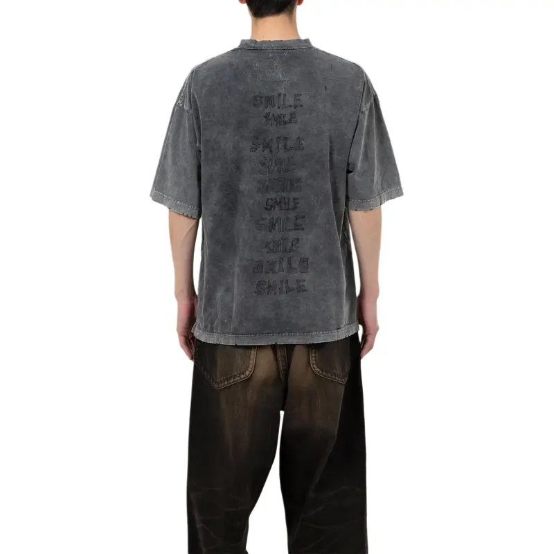 Maison Mihara Yasuhiro Graphic Printed Crewneck Distressed T Shirt-3